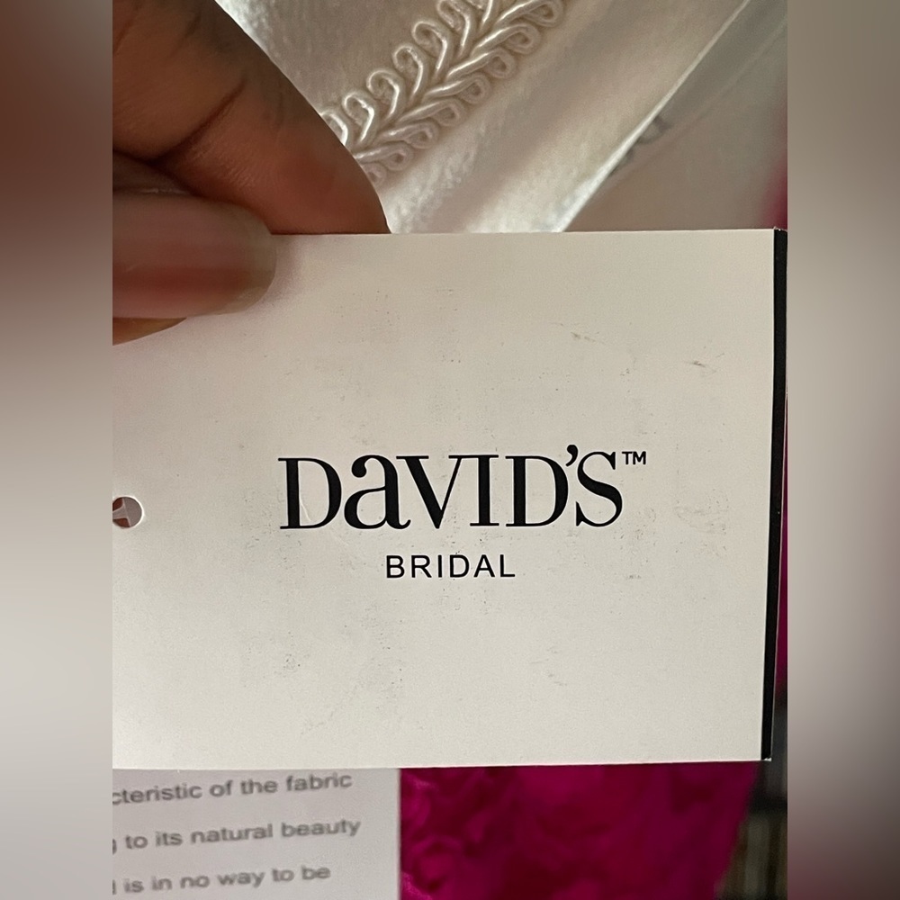 David’s Bridal Begonia Long One Shoulder Lace Prom Dress Size 6 Color Pink NWT - Picture 9 of 14